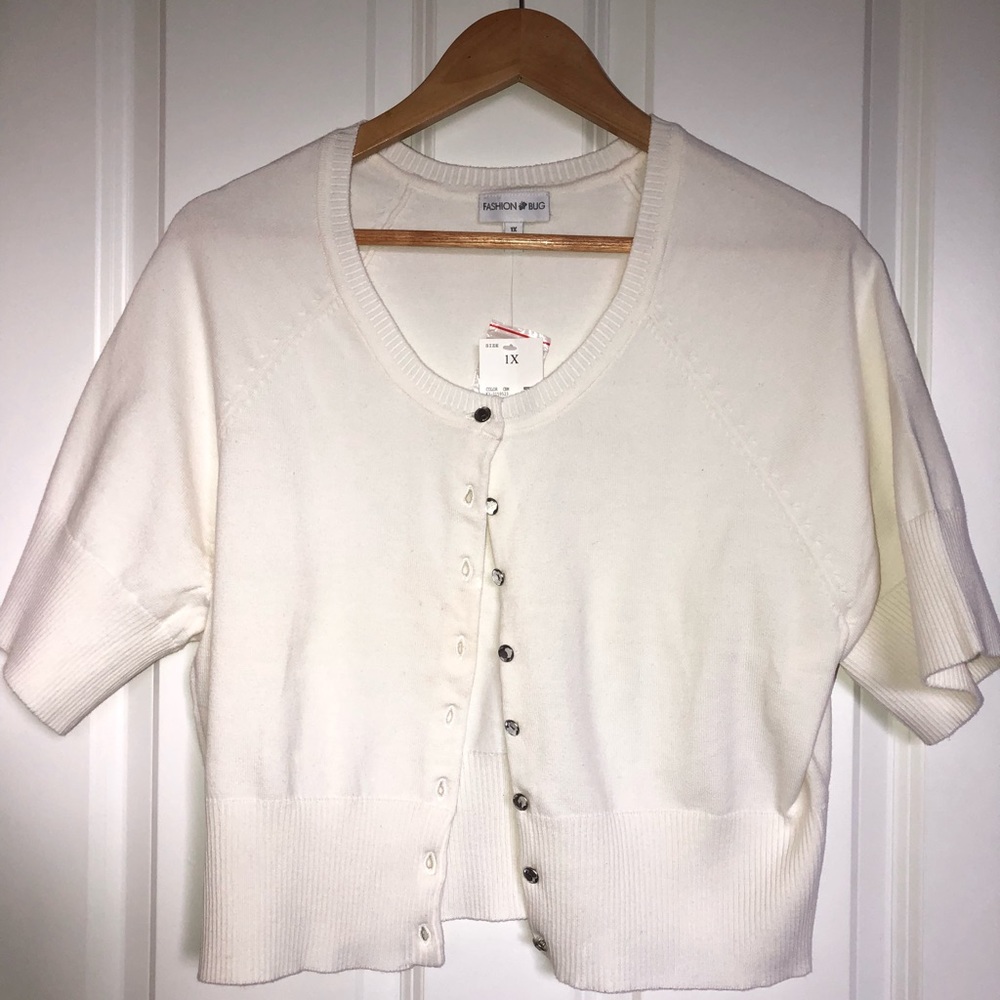 Fashion Bug Short sleeve cardigan, 1X, NWT